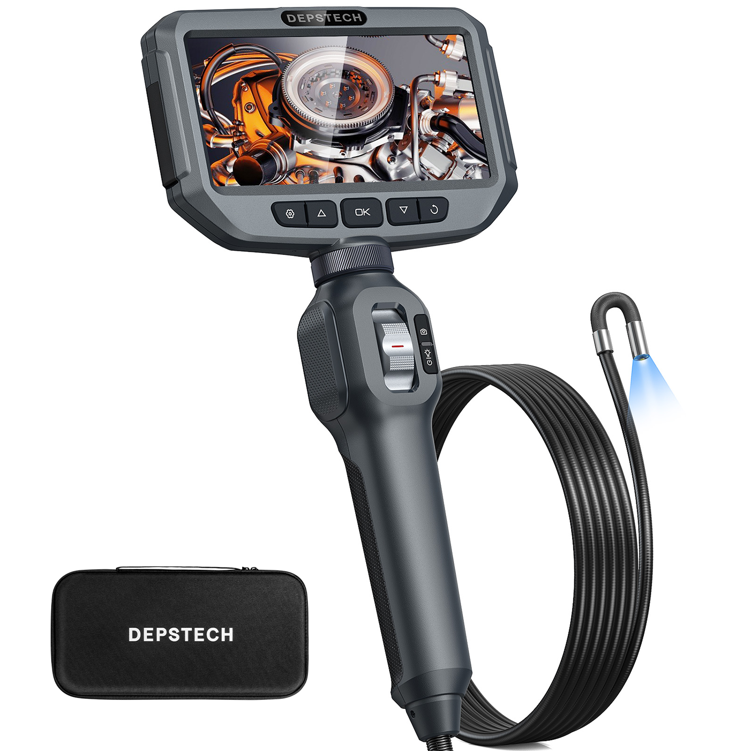 Two-Way Articulating Borescope, 5-inch Snake Inspection Camera
