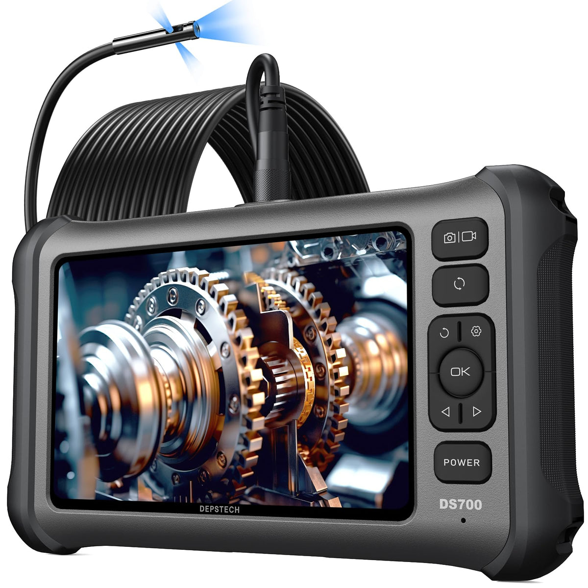 DEPSTECH DS700SE 1080P Triple Lens Endoscope Camera with Light, 7