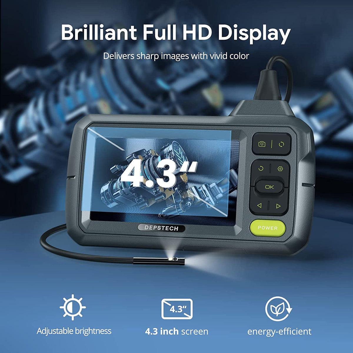 1080p Dual Lens Borescope Video Inspection Camera with 4.3" LCD Screen –  DEPSTECH