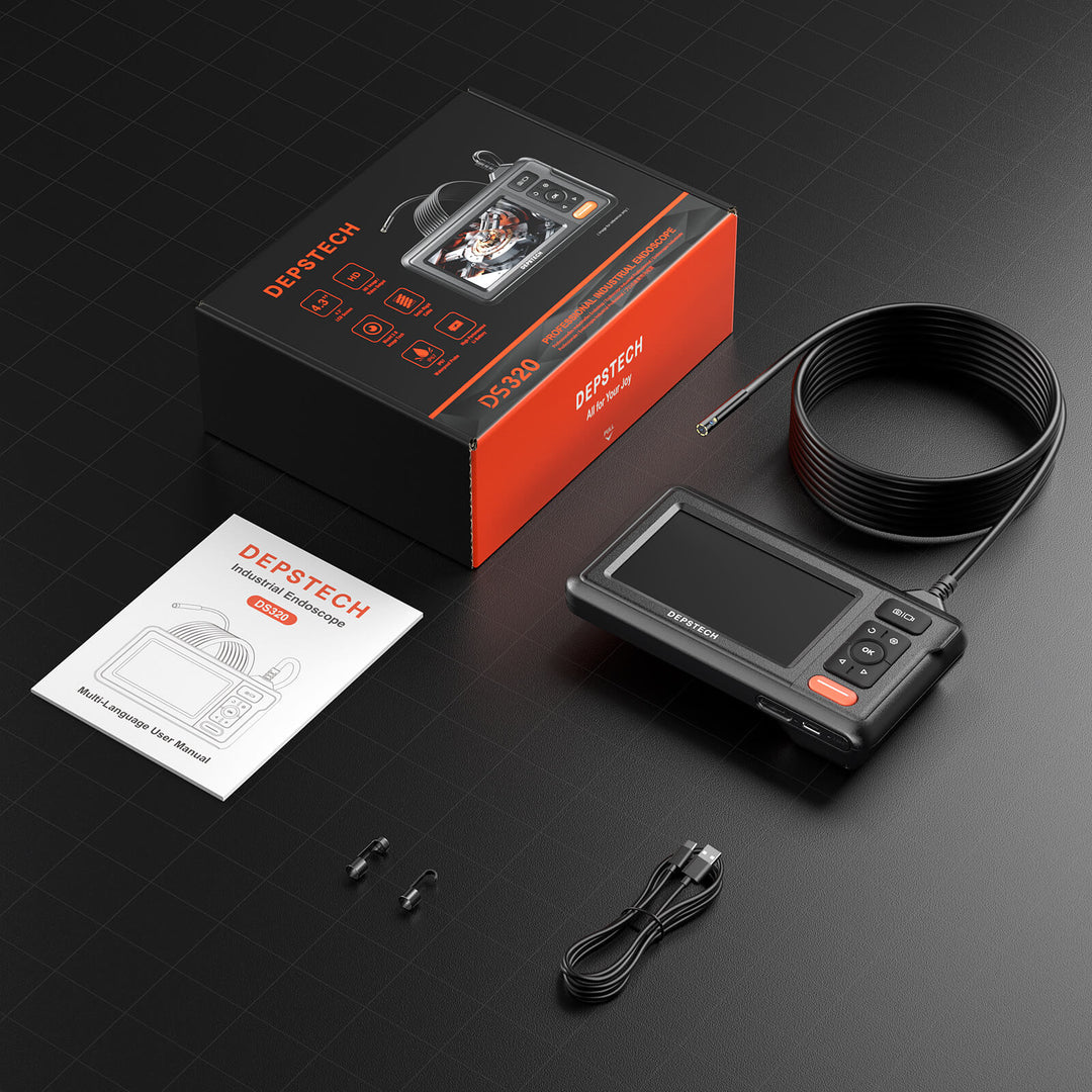 DEPSTECH DS320 Dual Lens Borescope 4.3'' IPS Screen Inspection Camera