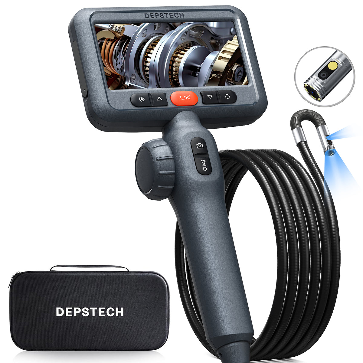 DEPSTECH DS650 Dual Lens Two-Way Articulating Endoscope Camera
