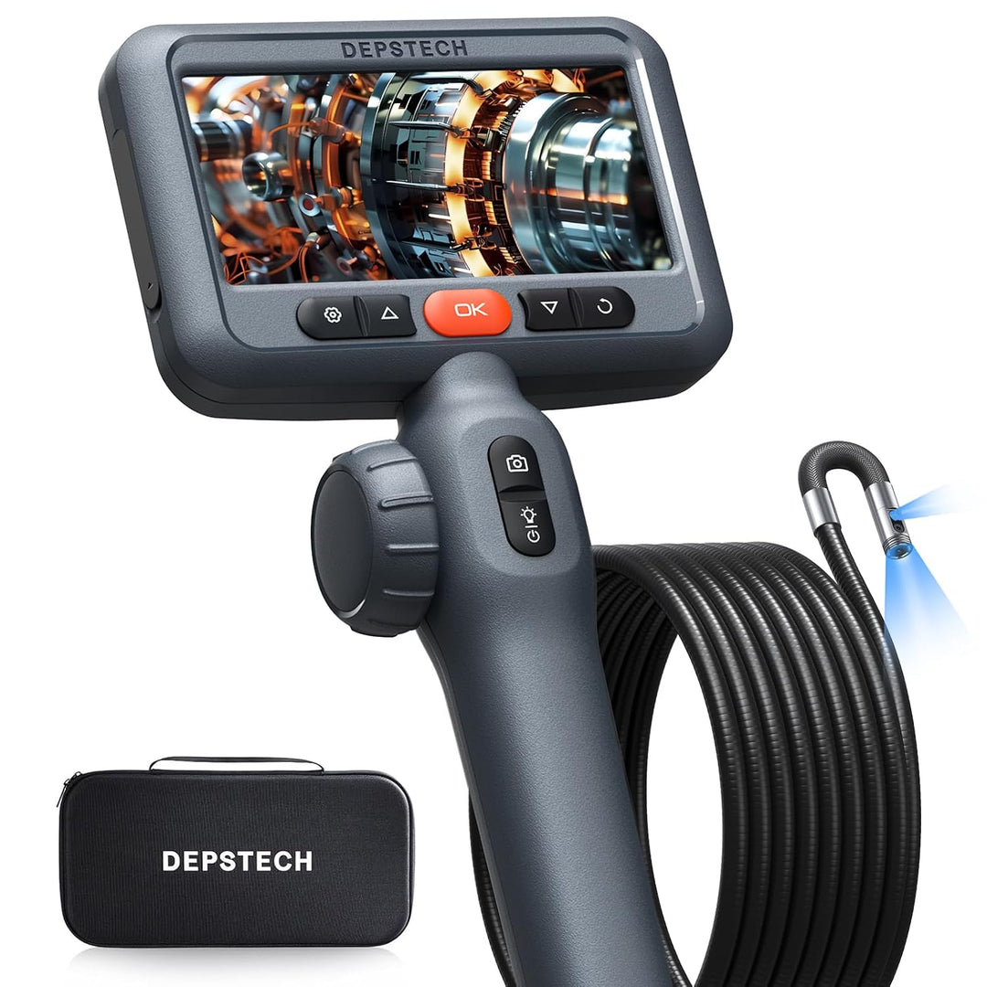 DEPSTECH 10FT Articulating Endoscope Camera with Light: Dual Lens Two-