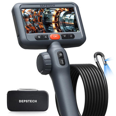Doppellinsen-Endoskop, 5,0 MP HD-Industrieinspektionskamera mit 5-Zoll-IPS-Bildschirm