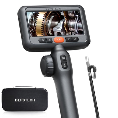 Two-Way Articulating Borescope, Ultra-Slim Endoscope Camera with 4.5” IPS Screen