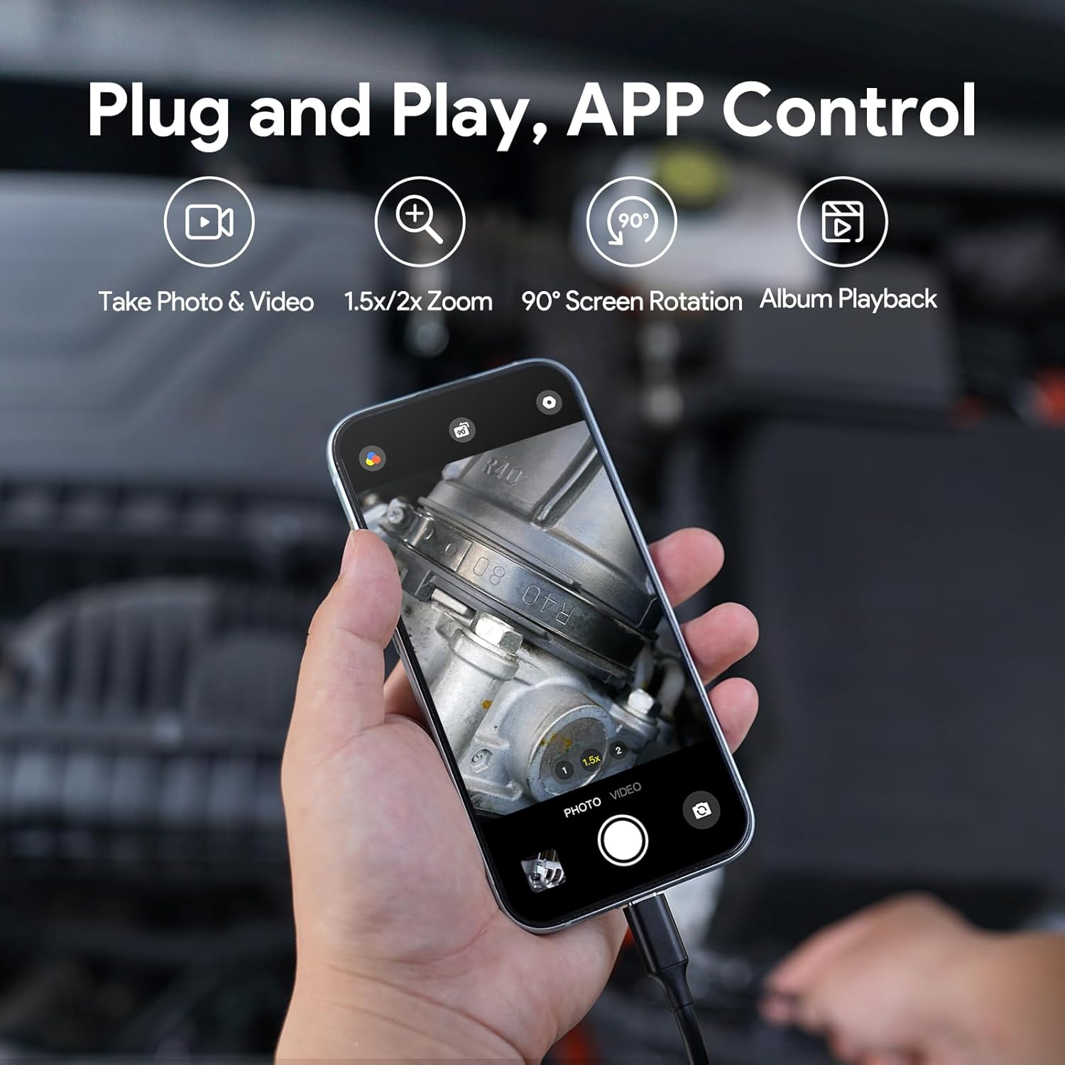 DEPSTECH 2K Endoscope Camera with Light: 2560P QHD Dual Lens Inspection Borescope with 16.5FT Snake Cable for iPhone & Android, Industrial Scope Automotive Tools for Sewer, HVAC, Plumbing, Mechanic NTC55DL-16.5FT