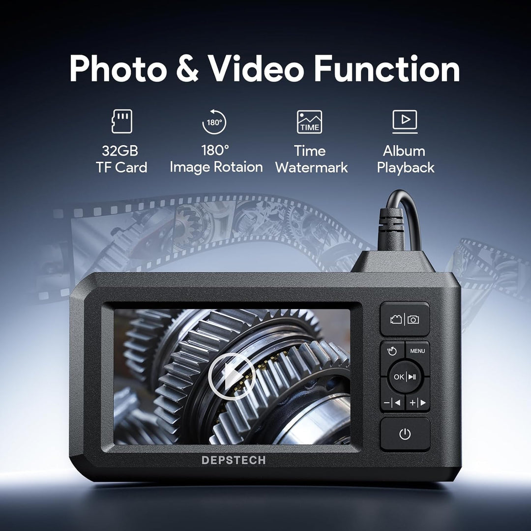 DEPSTECH Dual Lens Industrial Endoscope, 1080P Digital Borescope