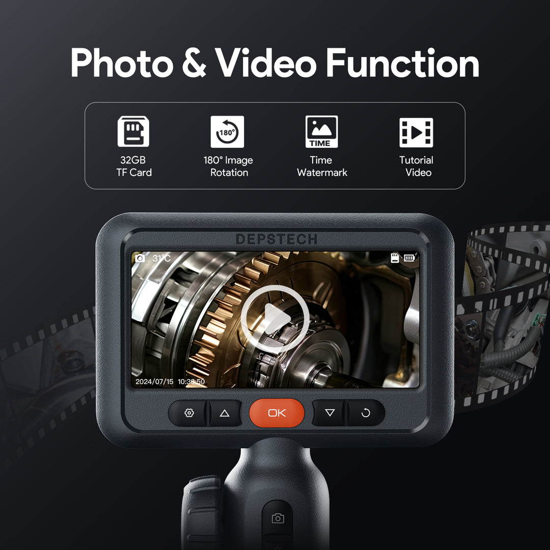DEPSTECH Two-Way Articulating Borescope, Ultra-Slim Endoscope Camera