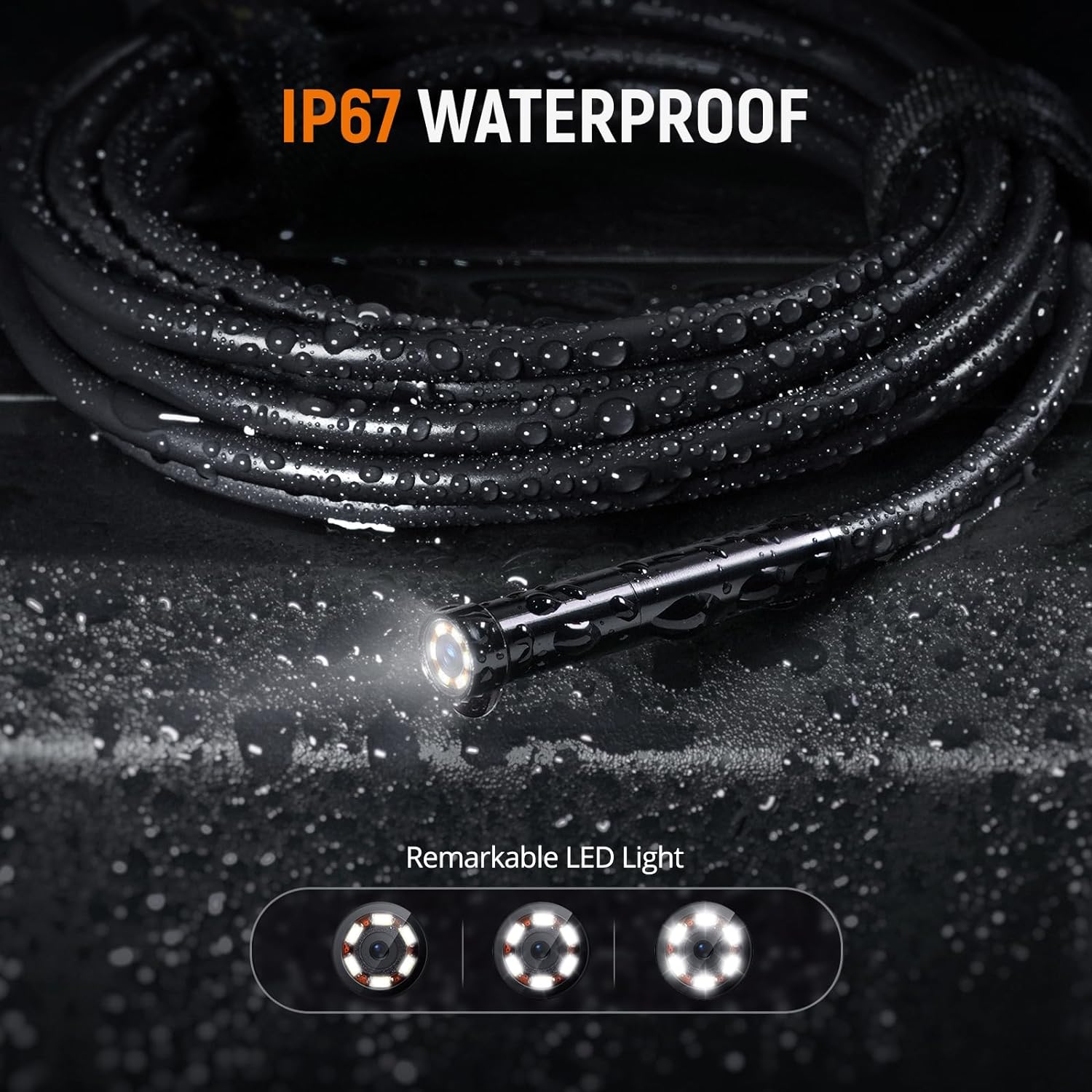 Borescope Inspection Camera with 4.3 Inch IPS Screen, 1080P Snake Camera for Sewer