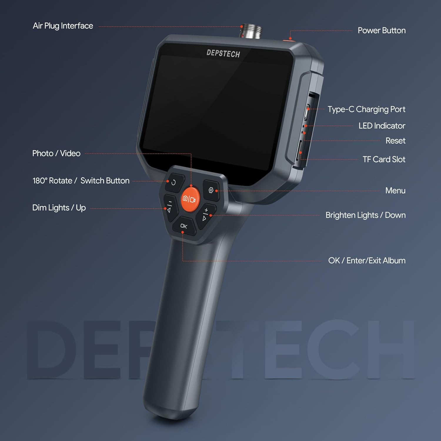 DEPSTECH DS590 Dual Lens Endoscope Camera with 5