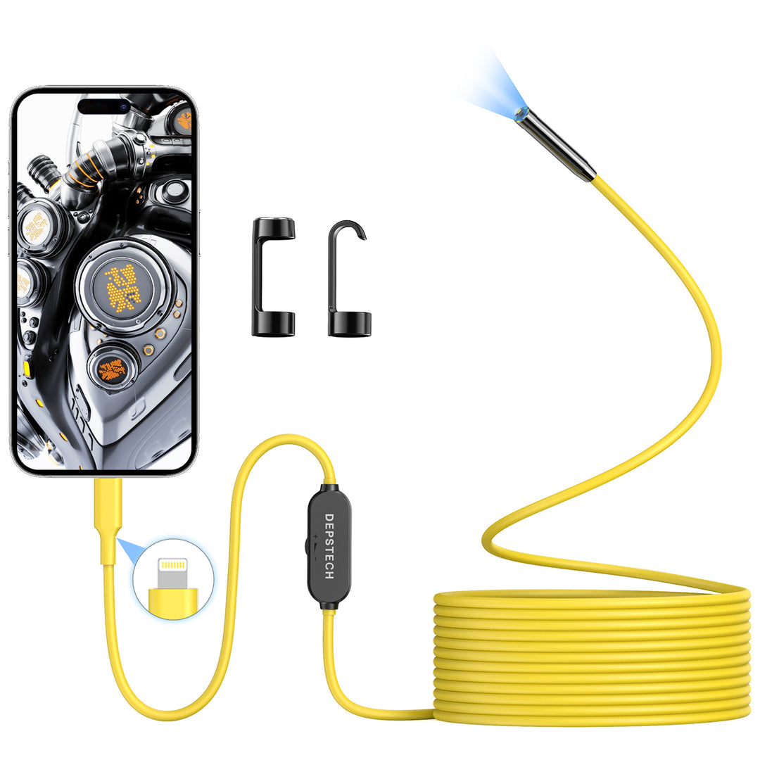 Endoscope Camera with Light, Waterproof Snake Camera for iPhone and iPad