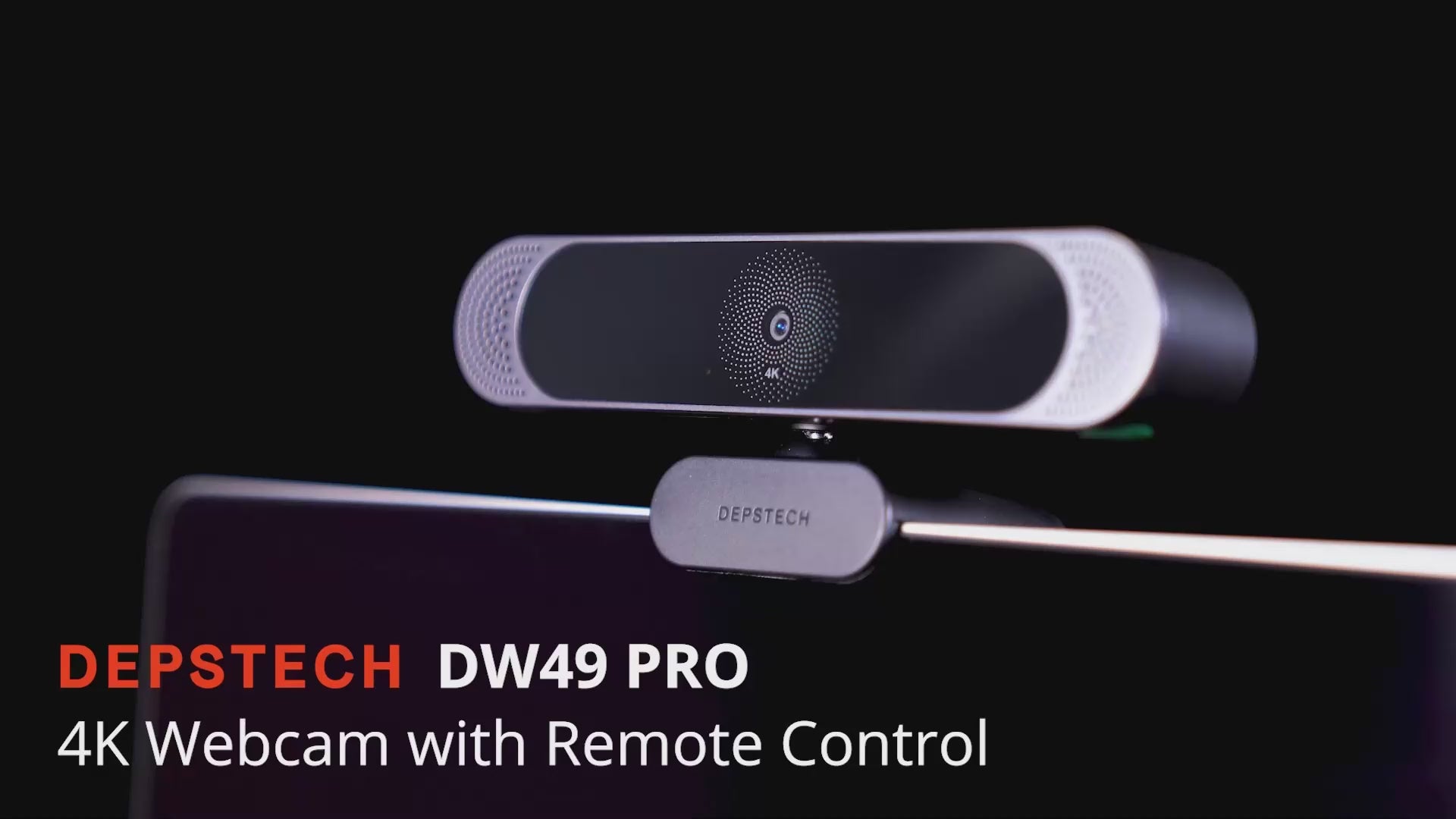 DEPSTECH DW49 PRO 4K Webcam, Ultra HD 1/2.55'' Sony Sensor 3X Digital Zoom Autofocus, Dual Noise-Canceling Microphones, Remote Control, 80° FOV, Streaming Webcam for PC Mac Laptop Video Call Zoom Skype Teams