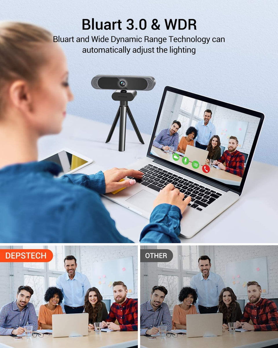 DEPSTECH DW49 4K HD Webcam with Privacy Cover and Tripod