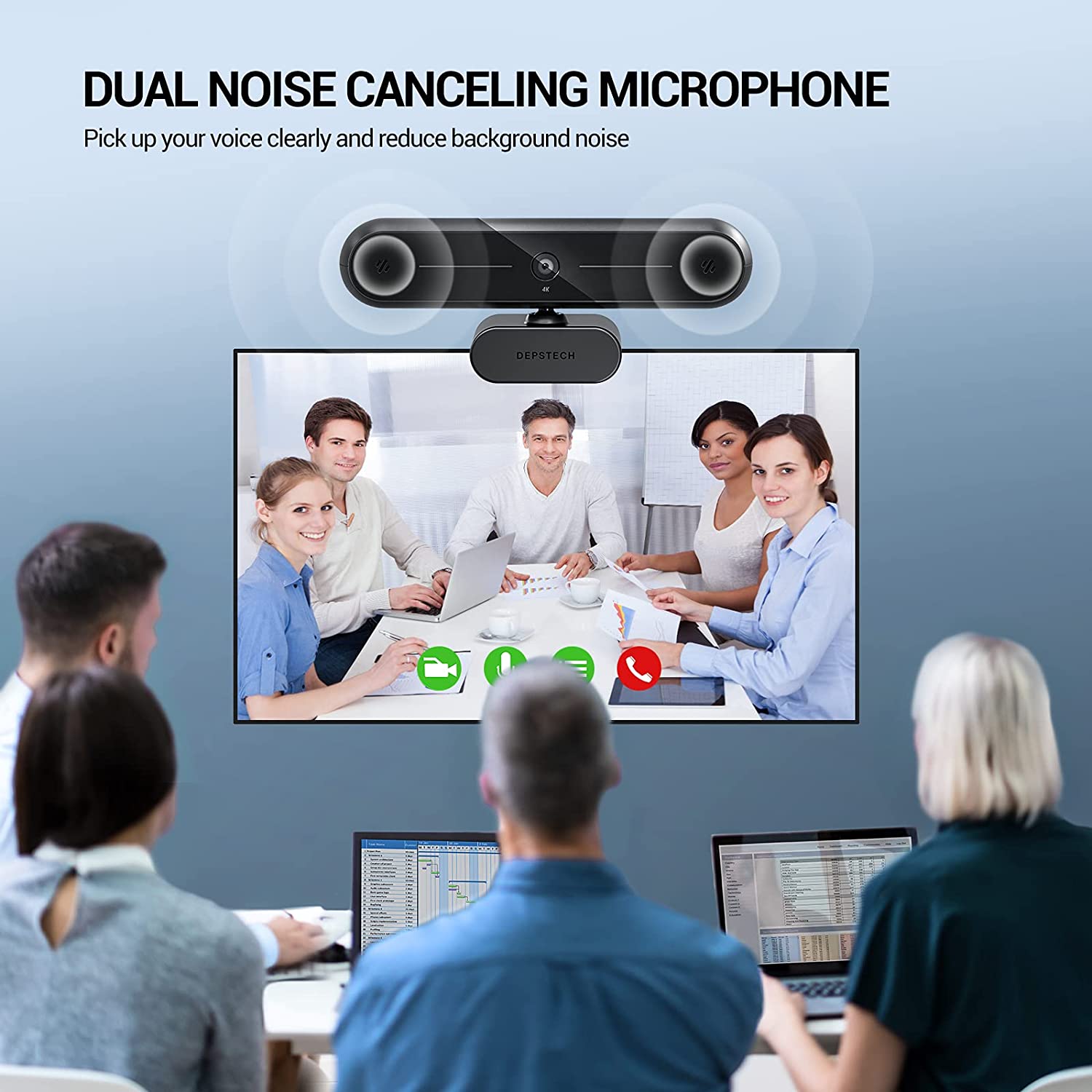 4K Webcam, Autofocus Sony 8MP HD Web Camera with Microphone