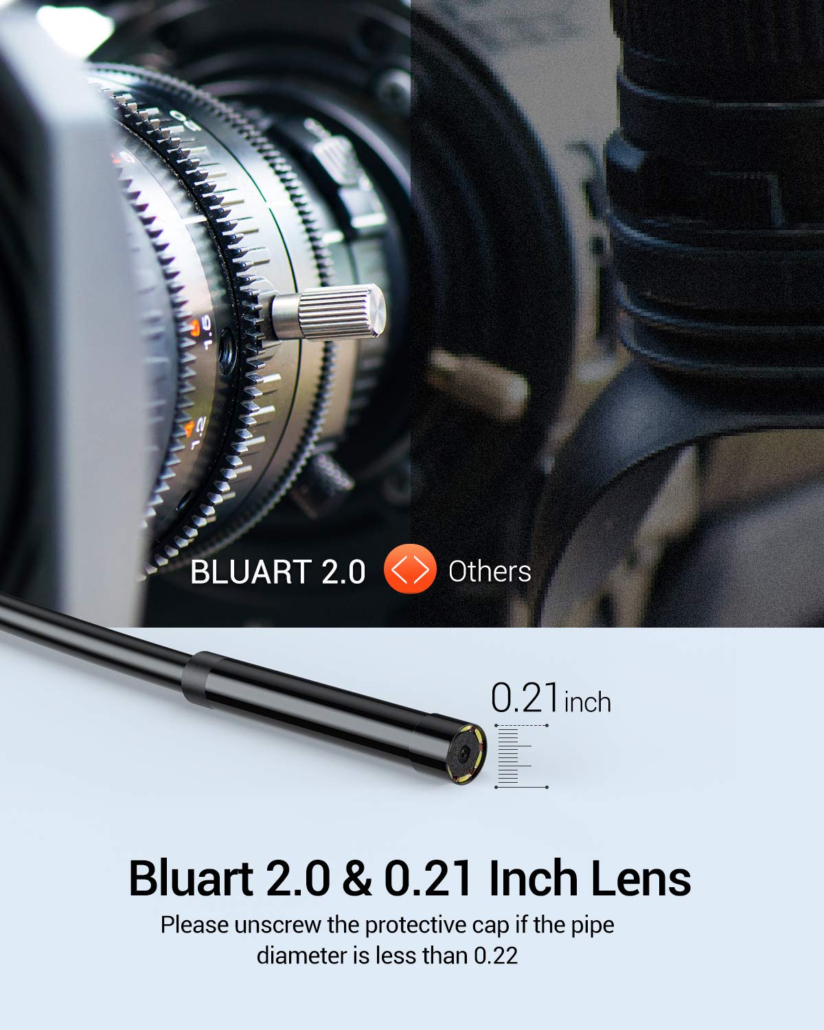 1080P Wireless Snake Camera with 5.5mm Ultra Thin Probe 16.5ft