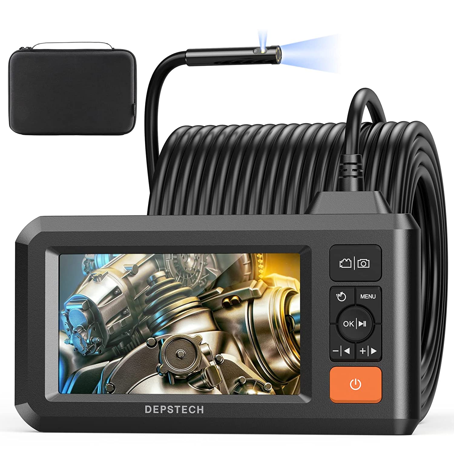 DEPSTECH DS450 Dual Lens Video Endoscope with 4.5 IPS Screen