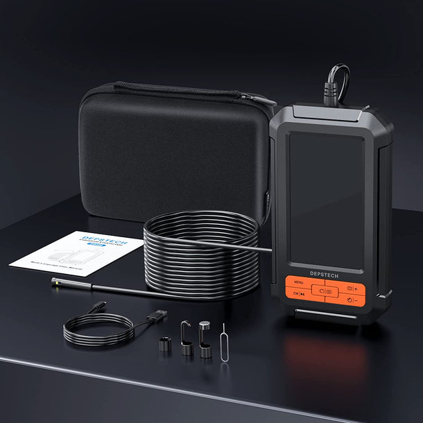 1080P HD Dual Lens Endoscope with 4.3'' Split Screen, 7.9mm Snake Camera 16.5ft