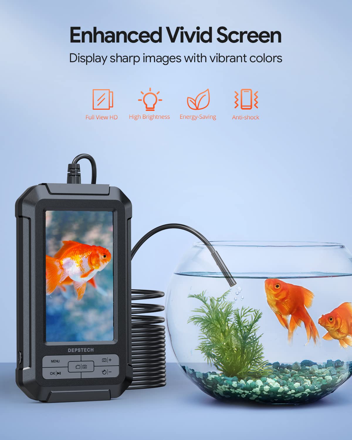 1080P HD Borescope Camera with 4.3'' Screen, 5.5mm Waterproof Probe