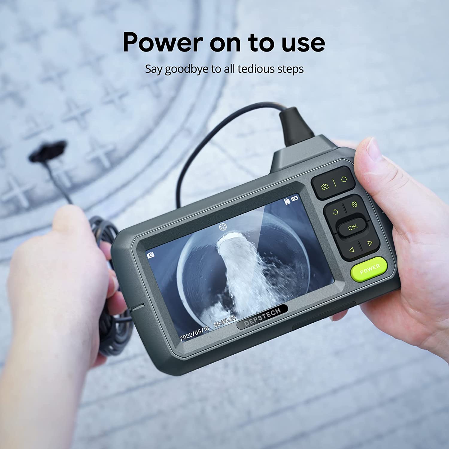 1080p Dual Lens Borescope Video Inspection Camera with 4.3