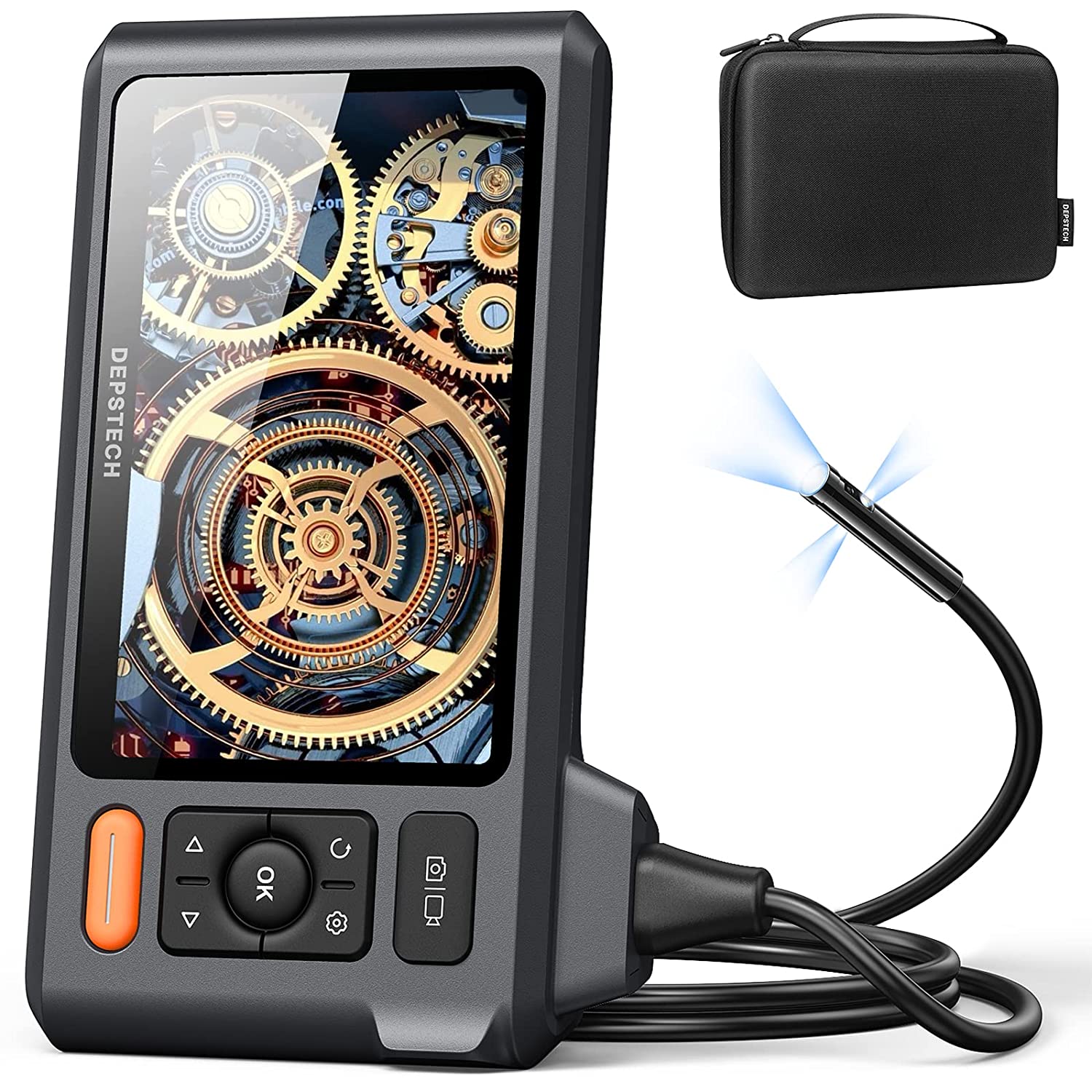 Triple Lens 1080p Borescope Inspection Camera with 5