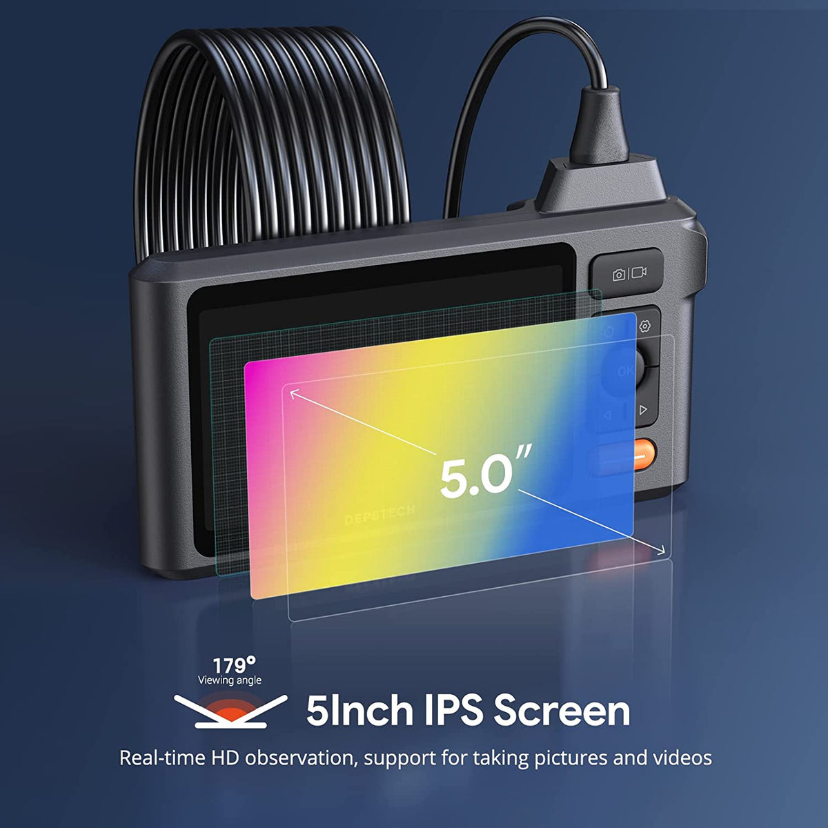 DEPSTECH DS520 Dual-Lens 1080p Screen Borescope with Split Screen