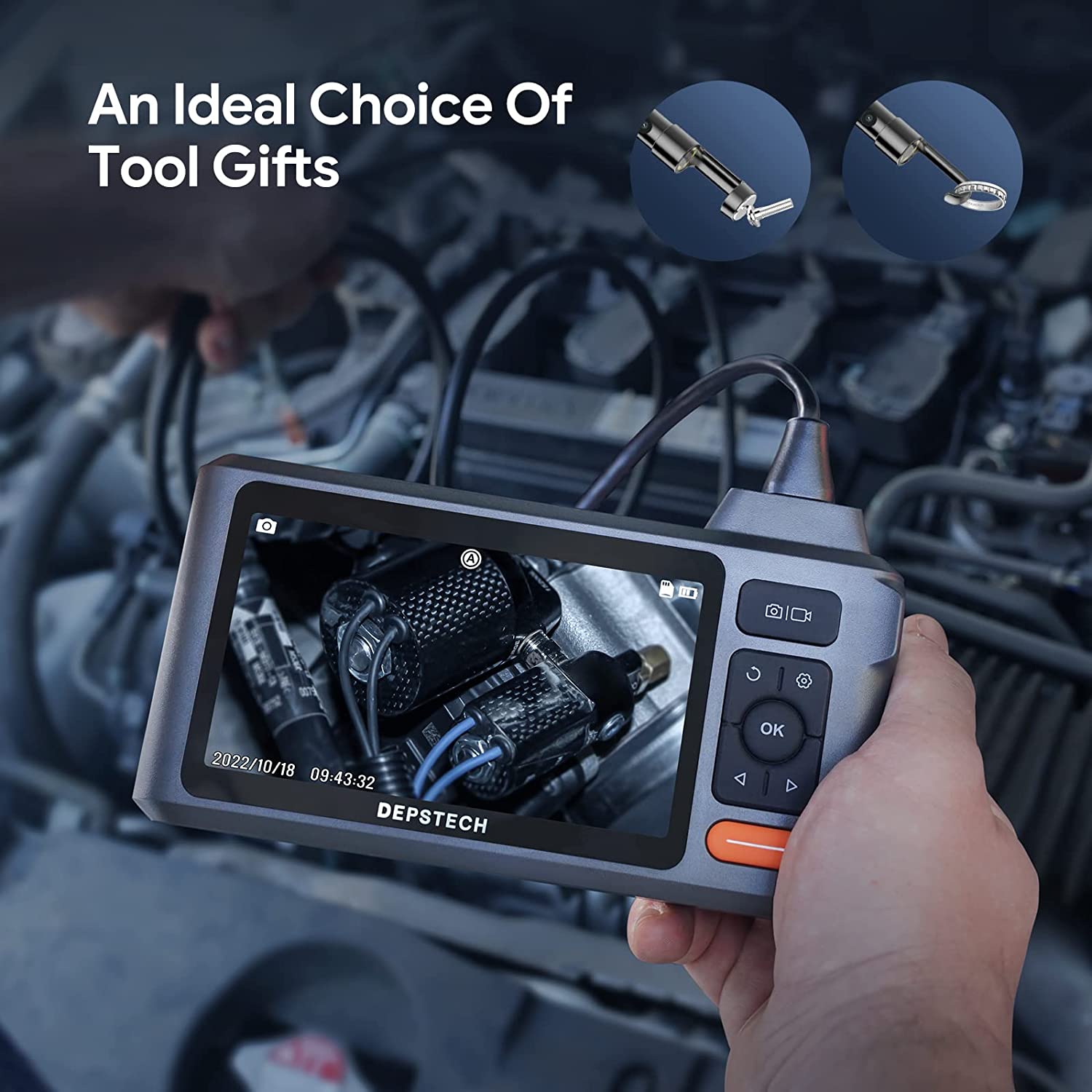 DEPSTECH DS520 Dual-Lens 1080p Screen Borescope with Split Screen