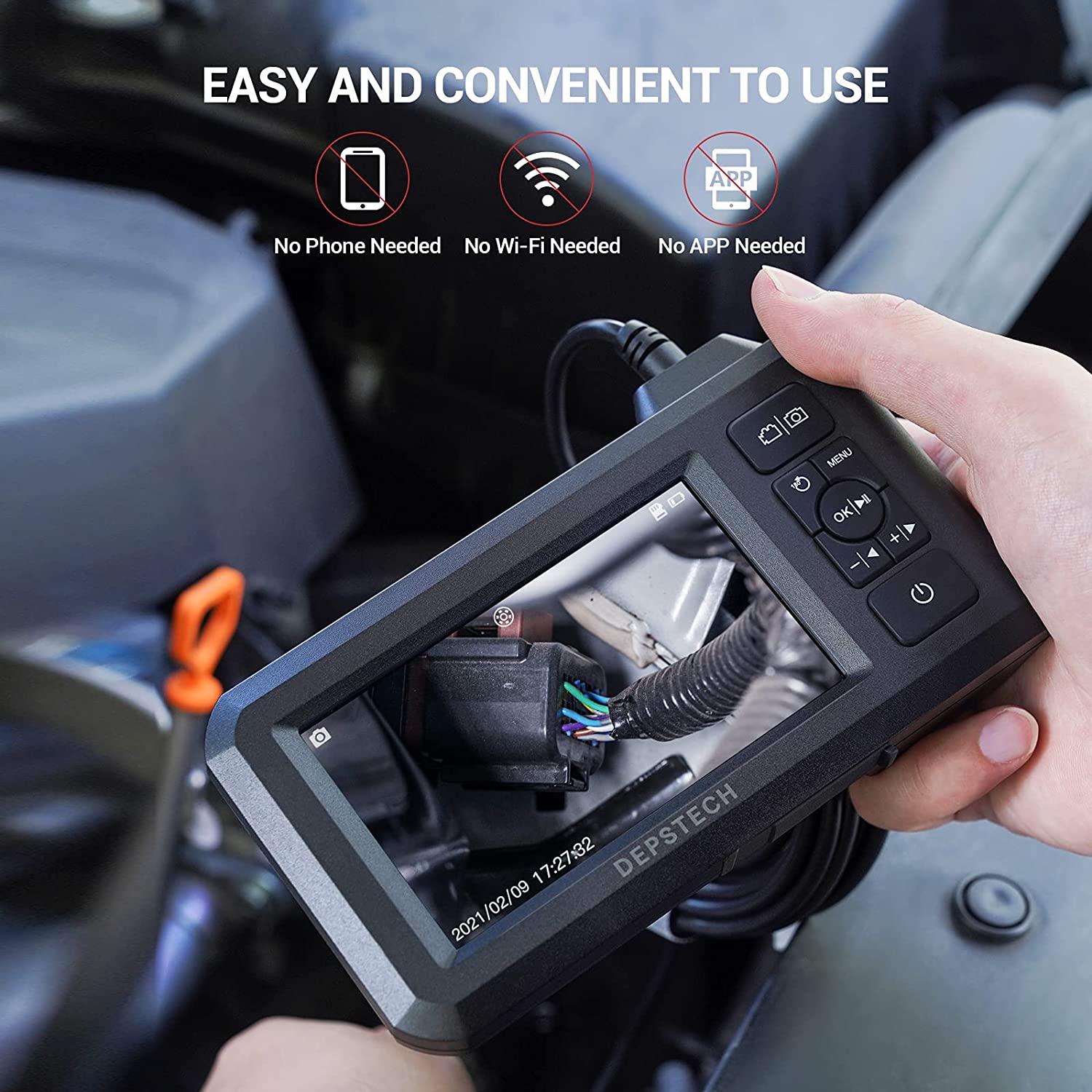 DEPSTECH Industrial Endoscope, 1080P Borescope with 4.3