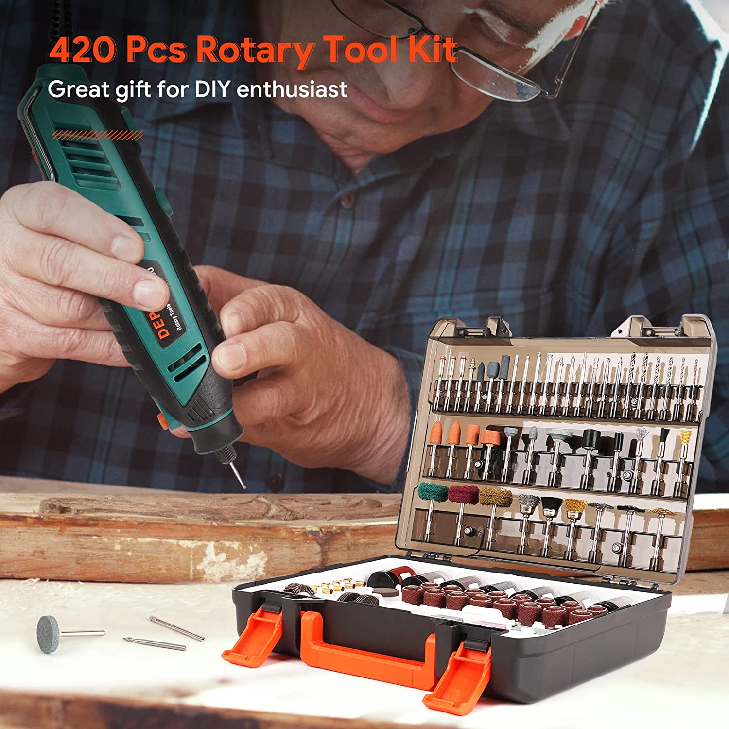 Rotary Tool Accessories Kit, 1/8