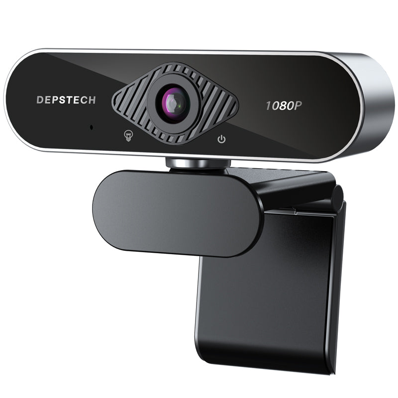Webcam with Mic, 1080P HD with Auto Light Correction