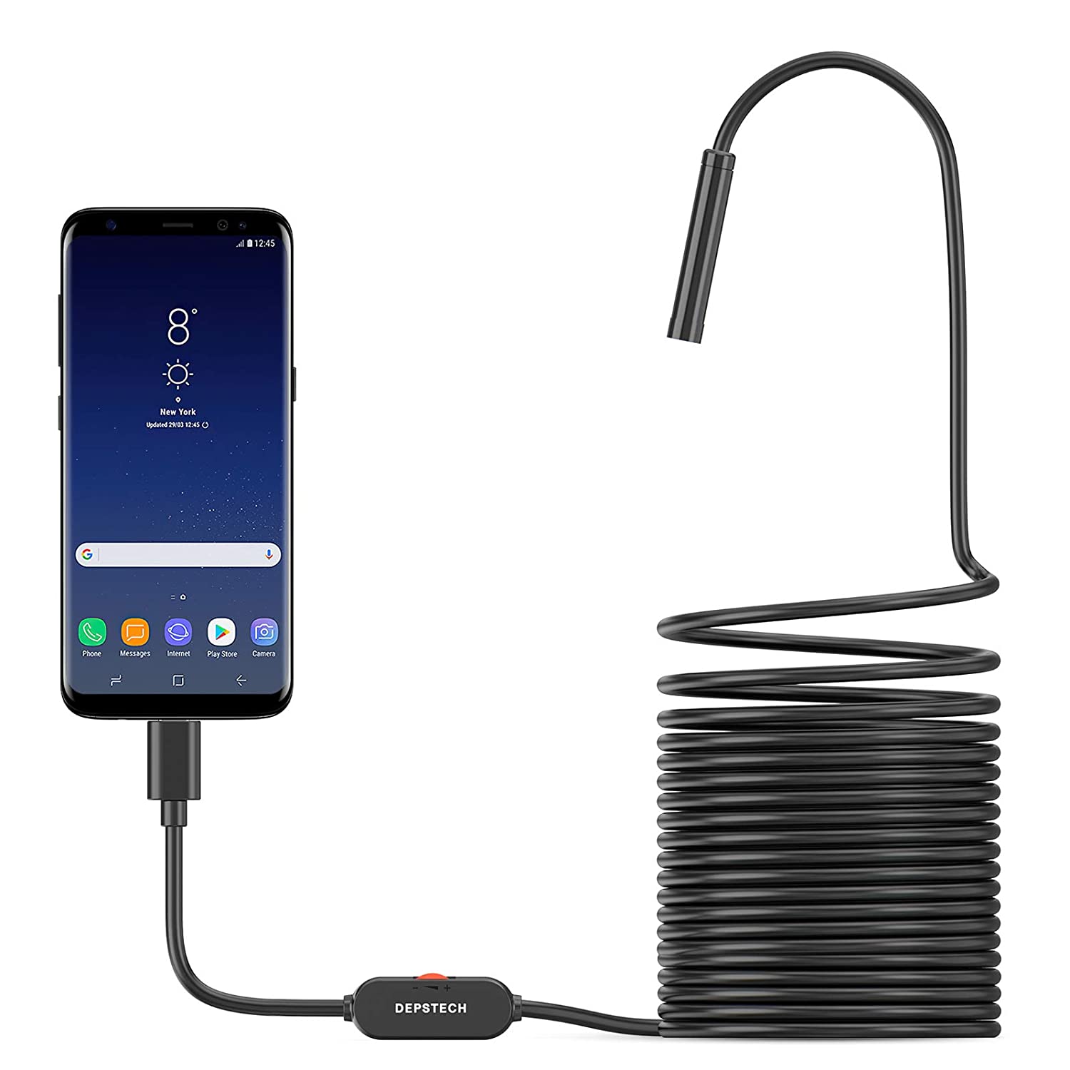Usb Endoscope 3 In 1 Borescope 5.5mm Ultra Thin Waterproof Inspection Snake  Camera Micro Usb And Type C For Otg Android, Pc, Notebooks Windows Mac Wit